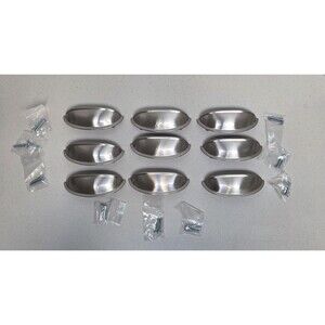 9 Rustic Cup Half Shell  Pulls Drawer Handles Cabinet Hardware and Screws